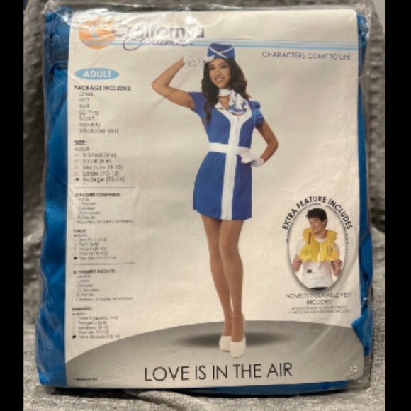 California Costumes Flight Attendant Love Is In The Air - Halloween - XL - NEW - Picture 1 of 6